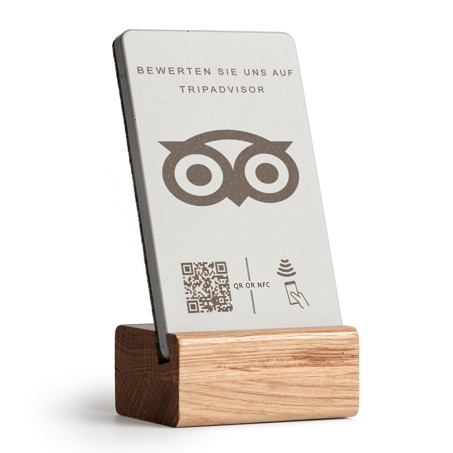 Tripadvisor Bewertung NFC Aufsteller mit QR-Code - Golden Oak